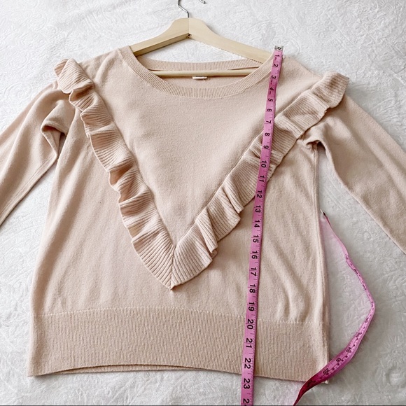 Gap Pale Pink Ruffles Front Sweater - Picture 4 of 11